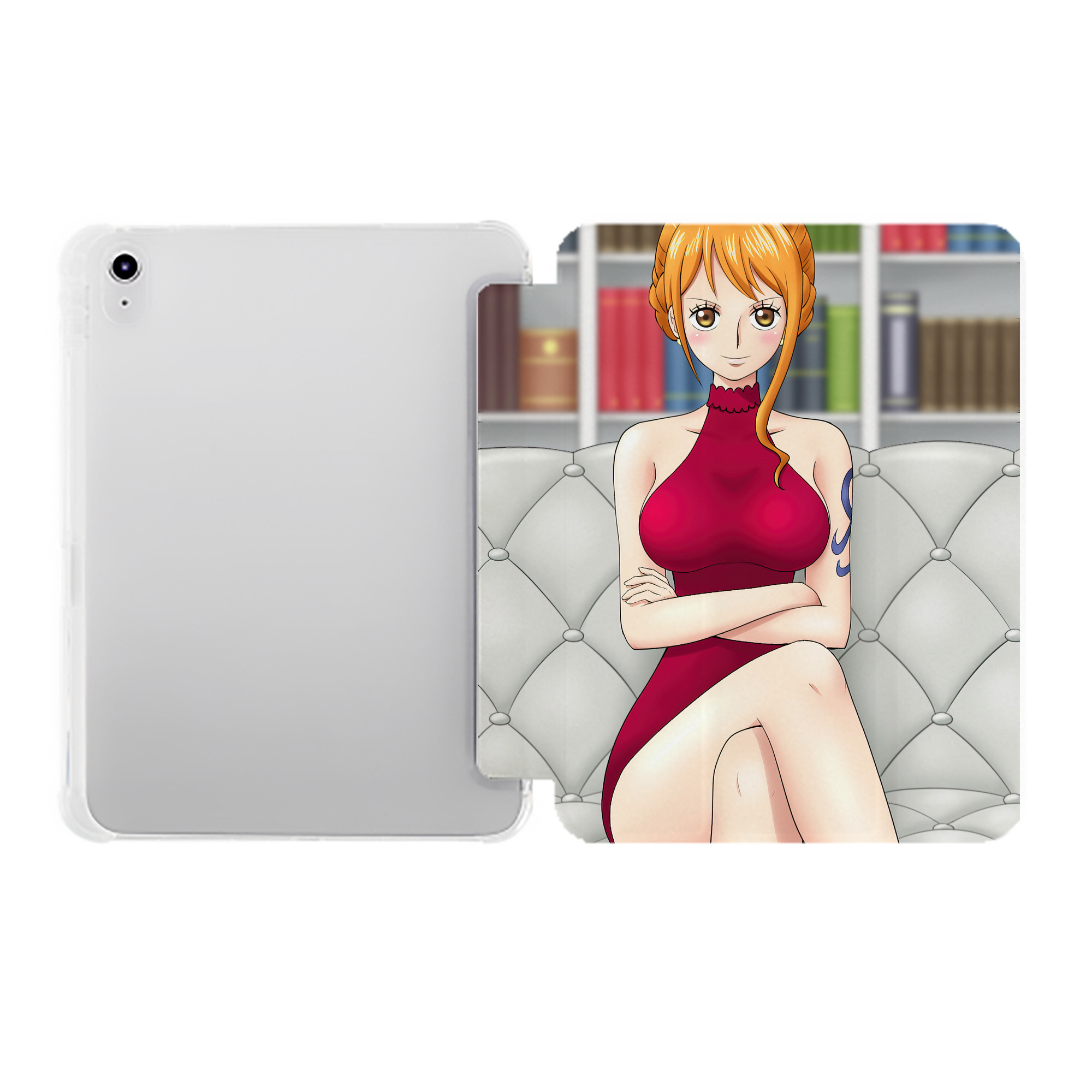 （画像用） ワンピース ONE PIECE IPad ケース ペン収納付き 三つ折りスタンド PUレザー×シリコン 対応機種9.5/10.5/10.9インチ